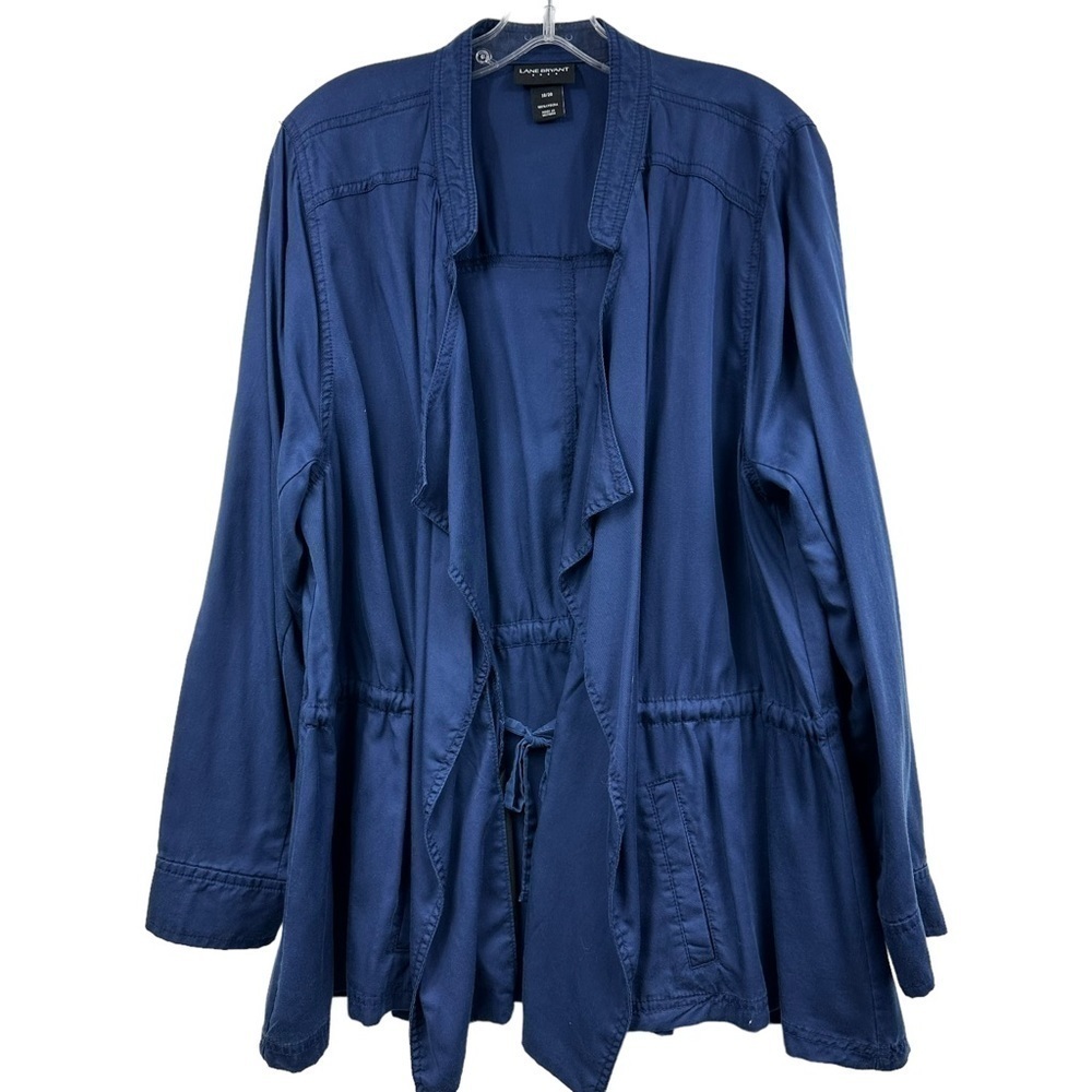 Lane Bryant Drape Front Navy Long Sleeve Jacket, 18/20